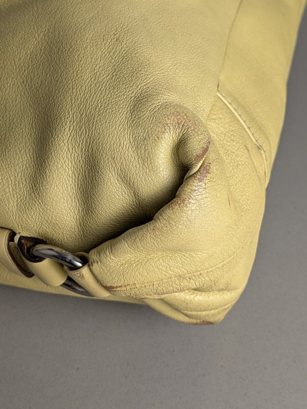 Women's Coach Ashley Carryall Purse Yellow Leather - Picture 8 of 15